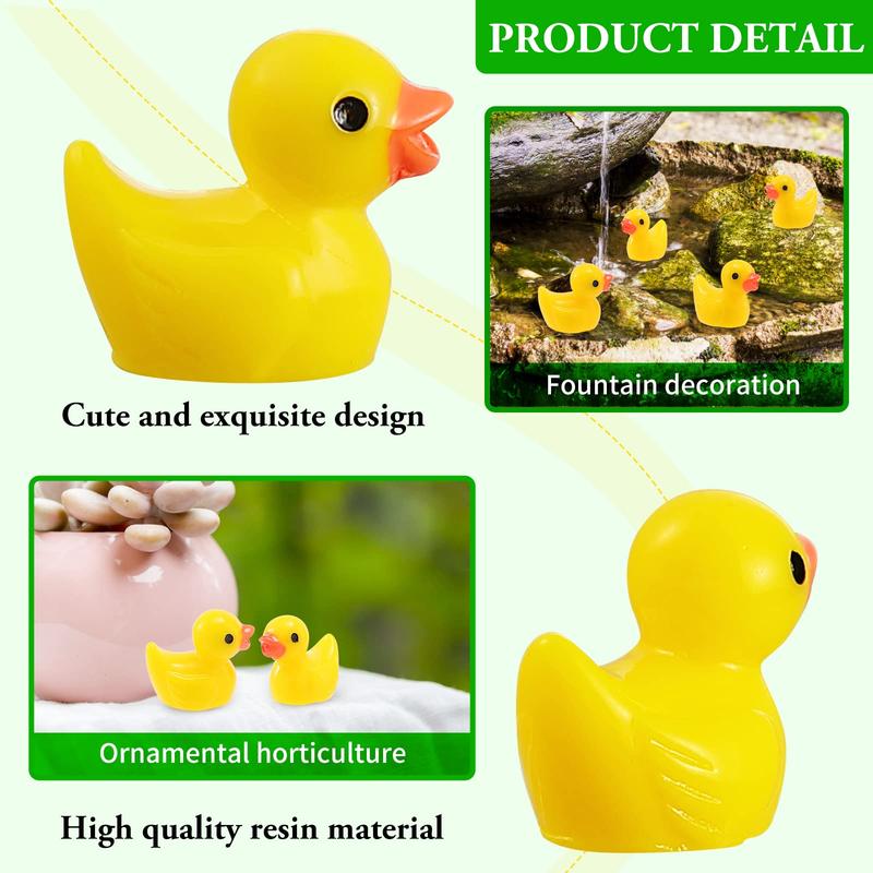 Mini Resin Duck Decoration, 100 200pcs Mini Duckling Set for Pot Plants, Miniature Decoration, Garden Dollhouse Cake Decoration, DIY Season Decoration