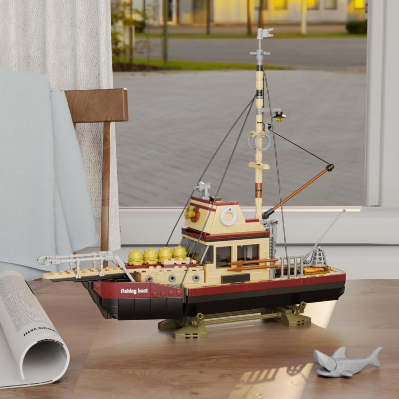 Ocean Pursuit Fishing Boat Building Blocks Set, Perfect Christmas & Halloween Gifts for Fans and Kids (609 pcs)