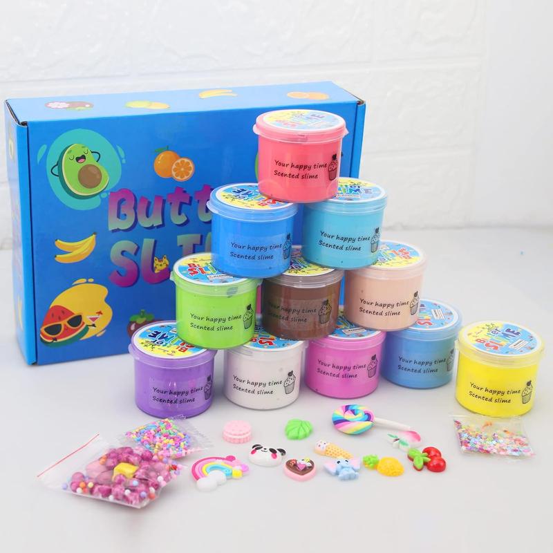 11 Pack Butter Slime Kit,Super Soft & Non-Sticky, Birthday Gifts for Girls and Boys,Super Soft Sludge Toy