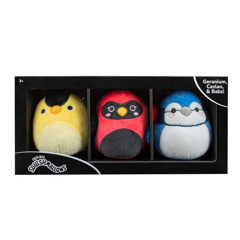 Squishmallows Plush Toys:  Babs, Cazlan & Geranium, Select Series, 5-Inch Birds 3-Pack, Ultrasoft,  Collectible