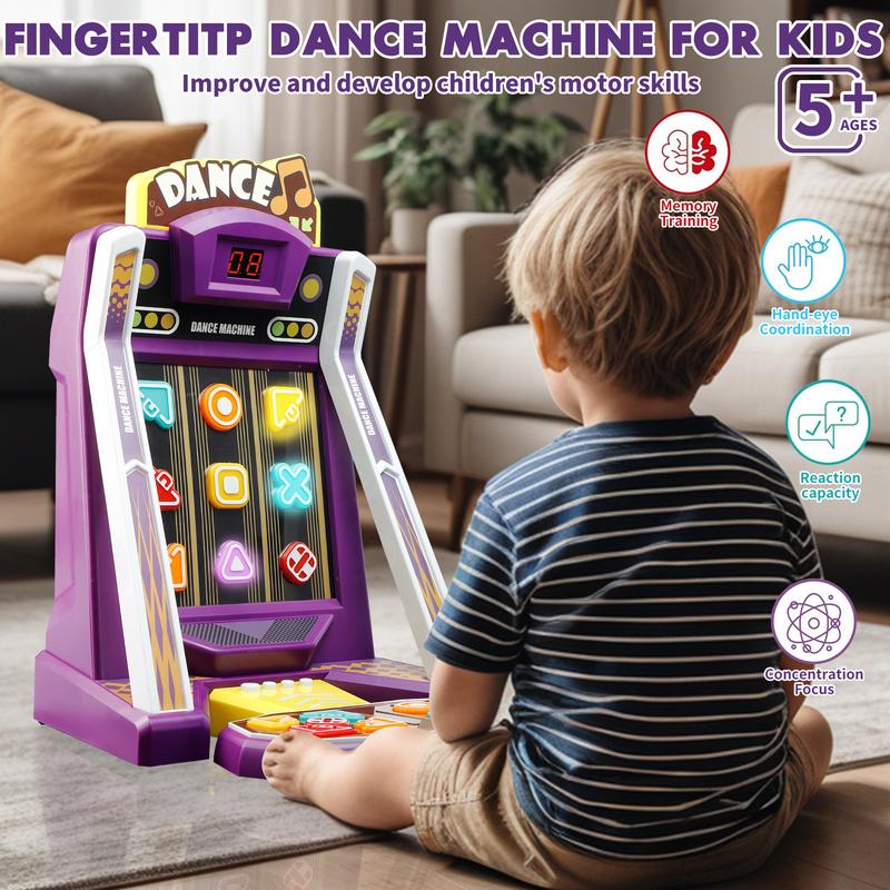 Finger Dance Stress Relief Toys, Mini Arcade Button Game with 2 Modes,Challenge Level Quick Push Game, Color and Shape Recognition Memory Challenge