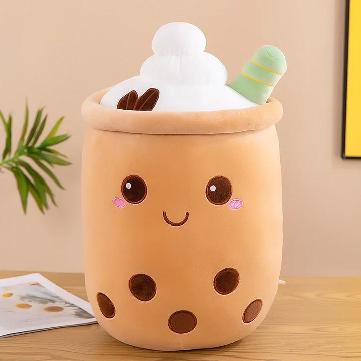 Boba Plush Whip Cream Bubble Milk Tea Cup Stuffed Animals