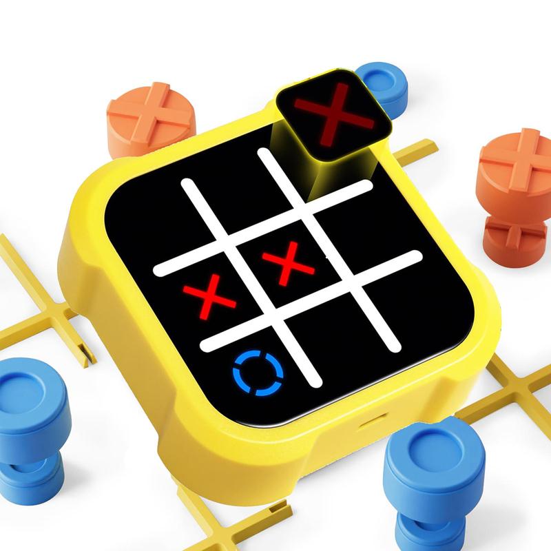 Tic Tac Toe Game, 3 in 1 Handheld Puzzle Game Console, Portable Travel Games for Car Ride, Board Games for Adults, Christmas Gift