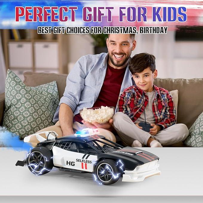 Carox 2024 Cool Mini RC Car: 1:24 accurate scale,rechargeable battery. Gorgeous lights, dream spray,best gift for boys girls on Christmas and birthday