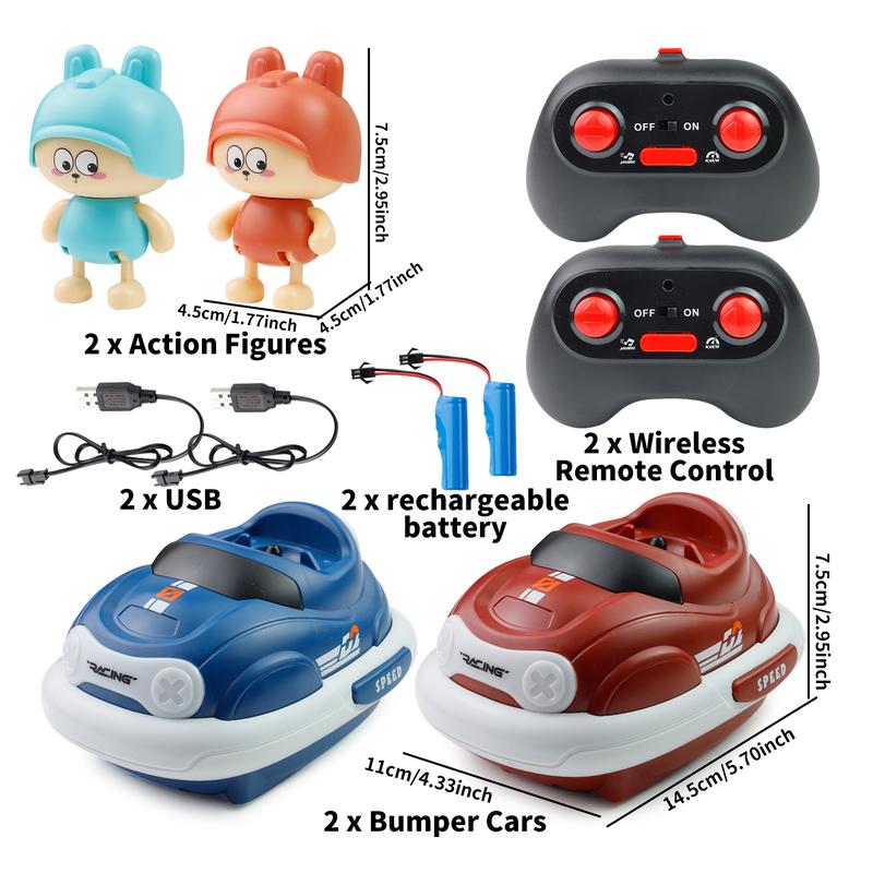 2-Pack Remote Control Bumper Car Toy for Kids Competitive RC Jumping Car Toy Set with Lights