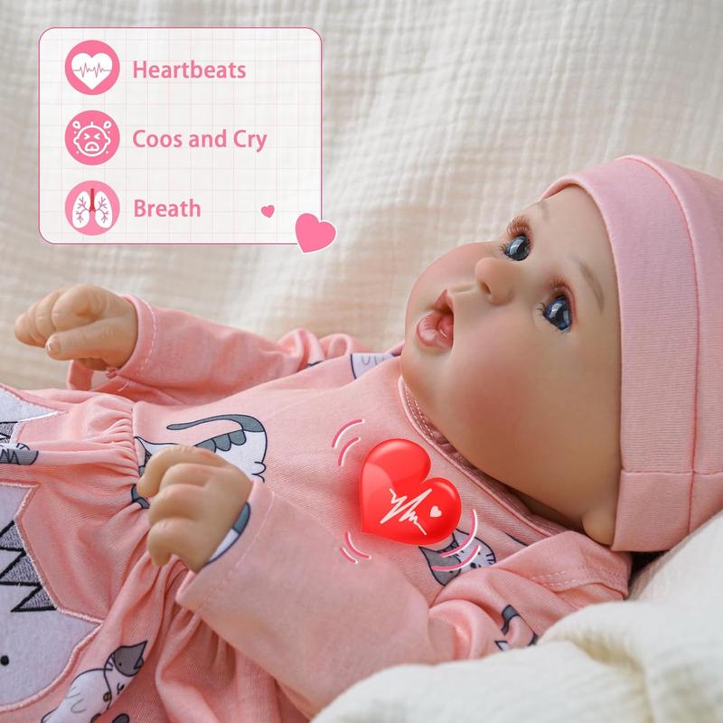 [IN STOCK] Reborn Baby Dolls with Heartbeat Coos and Breathing - Bailyn, 20 inches Realistic Newborn Soft Baby Dolls with Toy Accessories Gift Set for Kids Age 3+