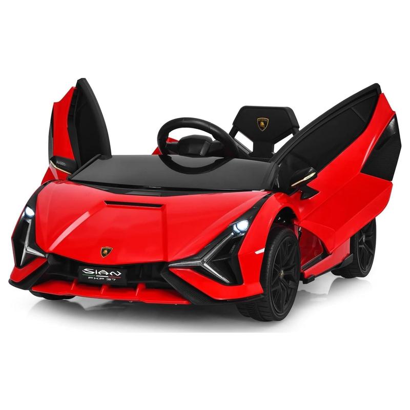 [LiveOnly] Costzon Licensed Lamborghini SIAN Ride On Car, 12 V Battery Powered Electric Vehicle with Control Remote, Music, Horn, 2 Speeds, Suspension, LED Lights, Bluetooth, USB