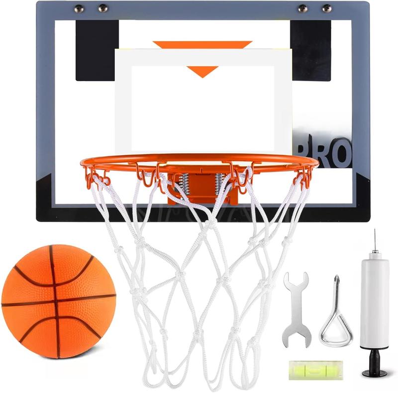 Pro Mini Basketball Hoop Indoor Family Games for Door and Wall with Complete Accessories Transparent