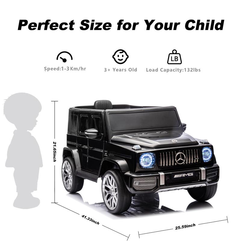 Licensed Mercedes-Benz G63 Kids, Battery Powered Car, Kids Driving Experience, Electric Car, 12V electric car, with remote control, two doors, music, Bluetooth, wheel suspension, Kids battery powered clearance sale