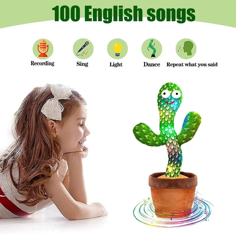 Talking Cactus Toy booo Dancing Cactus Toy,Talking Repeat Singing Sunny Cactus Toy