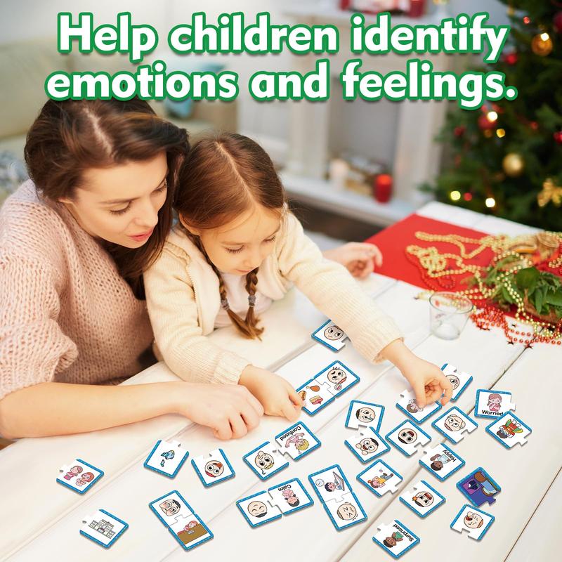 Feelings & Emotions Puzzle Cards, Feelings Chart Toys, Social Emotional Learning Activities, Calm Down Corner Supplies Self Correcting Puzzles