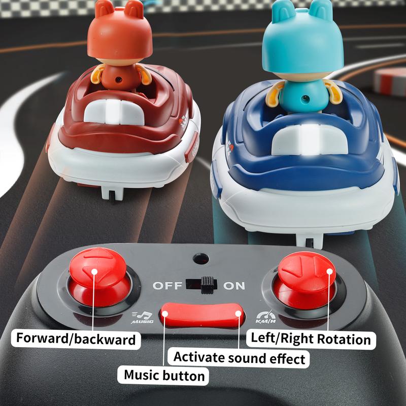 2-Pack Remote Control Bumper Car Toy for Kids Competitive RC Jumping Car Toy Set with Lights