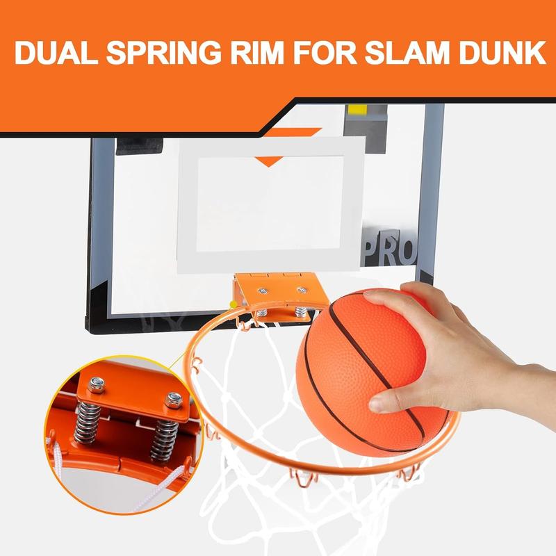 Pro Mini Basketball Hoop Indoor Family Games for Door and Wall with Complete Accessories Transparent