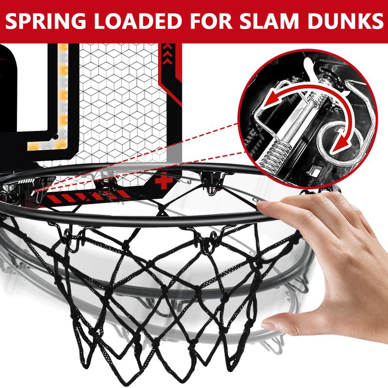 Indoor Mini Basketball Hoop Set with Electronic Scoring & Lights