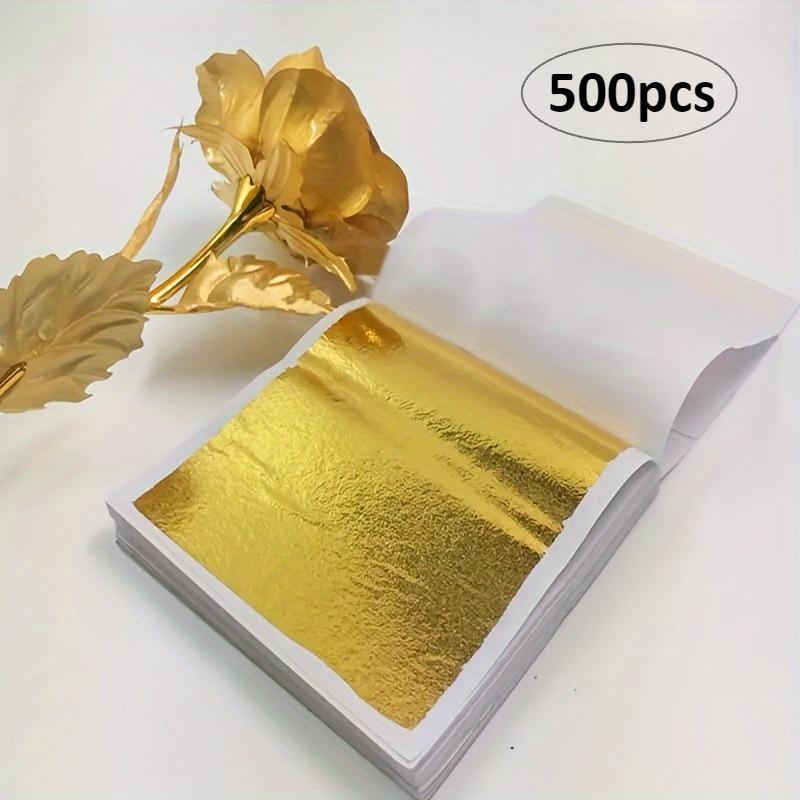 Gold Foil Paper, 500pcs set DIY Decorative Foil Paper, DIY Decorative Supplies for Scrapbooking, Crafts, Gifts Wrapping