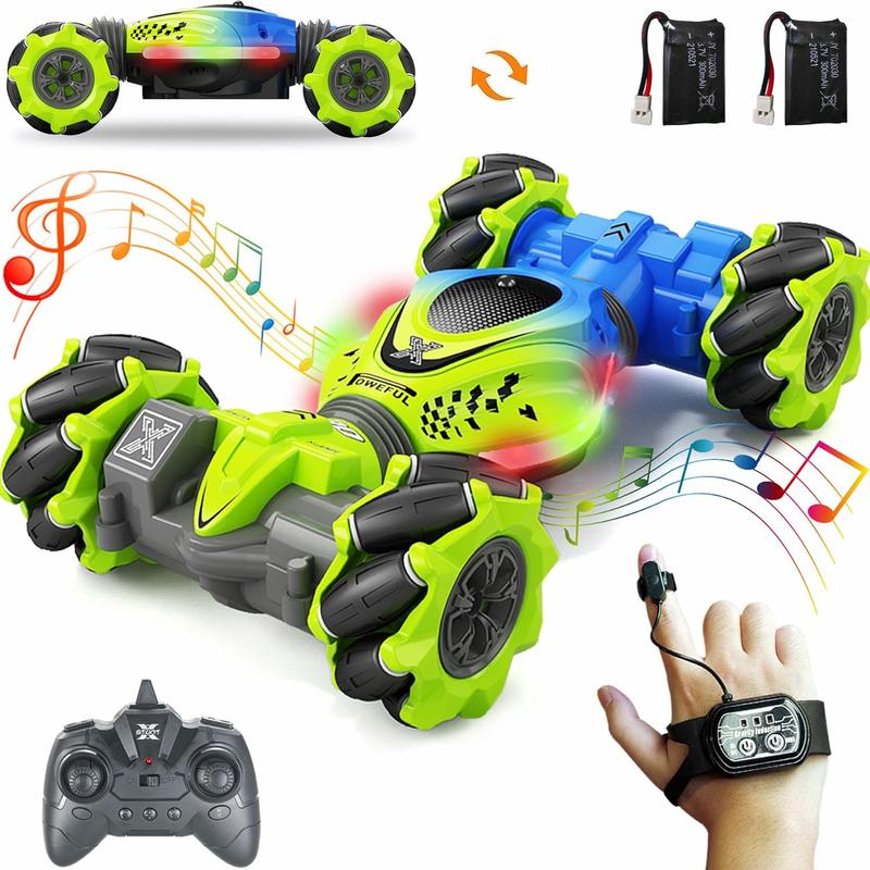 Gesture RC Car, Drift Hand Controlled Remote Control Twist Cars Toys for 6-12 yr Boys Girls, 2.4GHz 4WD Gesture Sensing RC Stunt Car Offroad 360? Rotation with Lights Music for Birthday Gifts