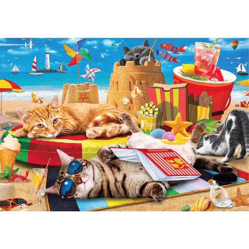 300 Piece Puzzles for Adults Clearance - Jigsaw Puzzles 300 Pieces for Kids Ages 6-8 8-10 10-12 - Beach Vacation