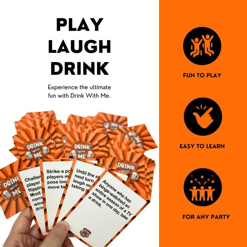 DRINK WITH ME Drinking Card Games for Adults - Drinking Games for Adults Party - Adult Games for Game Night - Bachelorette Party Games - Fun Group Games For Adults - 21st Birthday Gifts for Him or Her