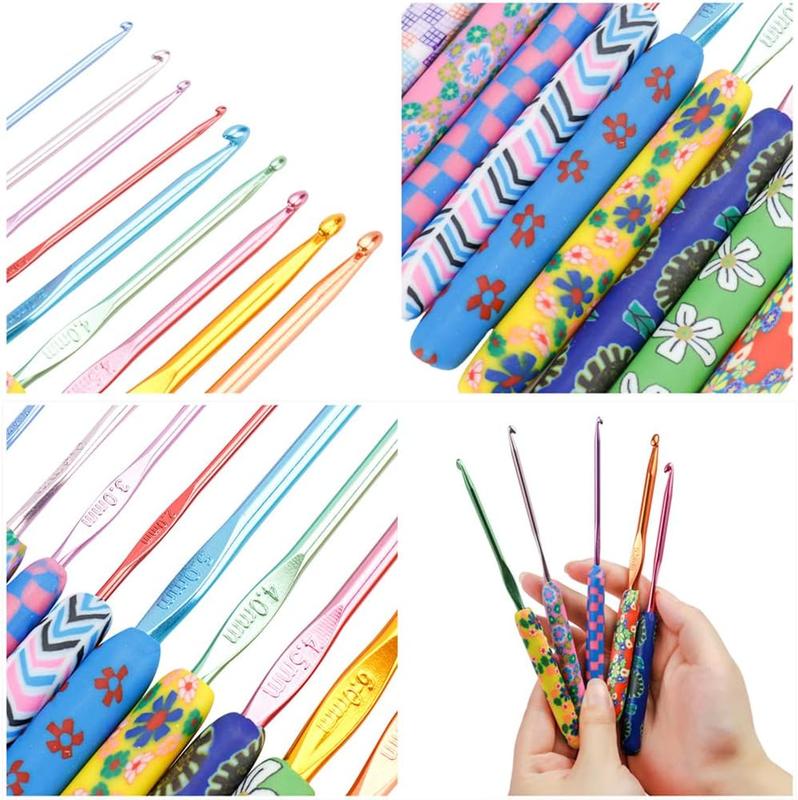 31 count Crochet Hooks Set,14 Sizes Crochet Hooks for Crocheting,Extra Long Crochet Needles 2mm(B)-10mm(N)