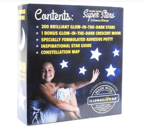 Stocking Stuffers for Kids - Glow in The Dark Stars for Ceiling - Includes Installation Putty, Bonus Moon and Star Constellation Guide, Only Glow Stars Powered by Illumaglow2.0