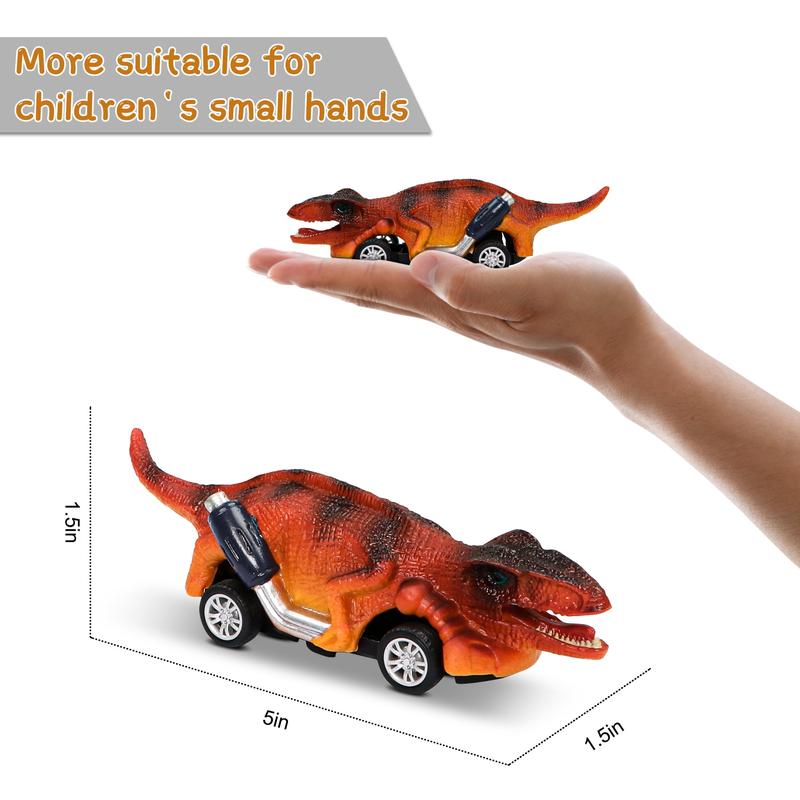 Dinosaur Toy Pull Back Cars, 6 Pack Dinosaur Car Toys Dinosaur Games with T-Rex Gift for 3-5 Year Old Boys and Toddlers