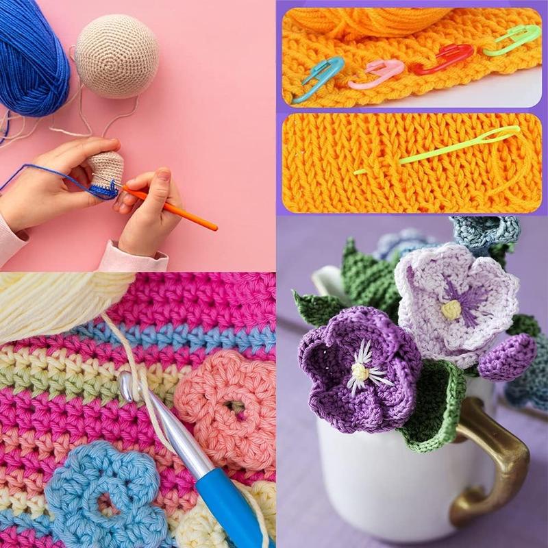 Crochet Kit for Beginners, 50 count Crochet Starter Kit with Small  Crochet Hooks, Crochet Storage Bag, Crochet  Yarn, Crochet Supplies - Learn to Crochet Complete Crochet Kit