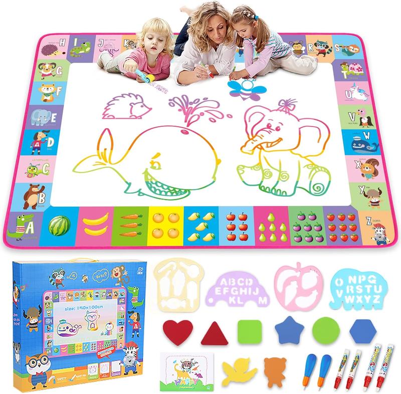 Christmas gift for kids Water Doodle Mat - Alphabet Pattern Kids Painting Toy Board with Magic Pens