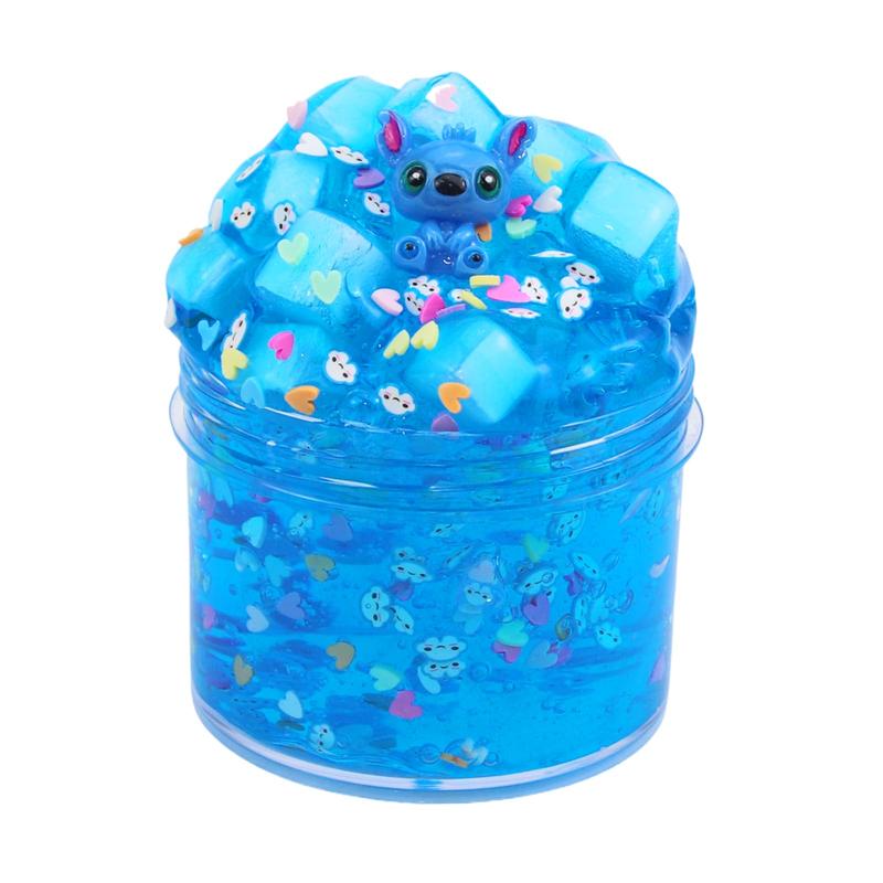 Jelly Cube Clear Blue Highly Sensory Slime, Party Favors for Kids, Novelty and Gag Toys for Girls and Boys, Christmas Stocking Stuffers