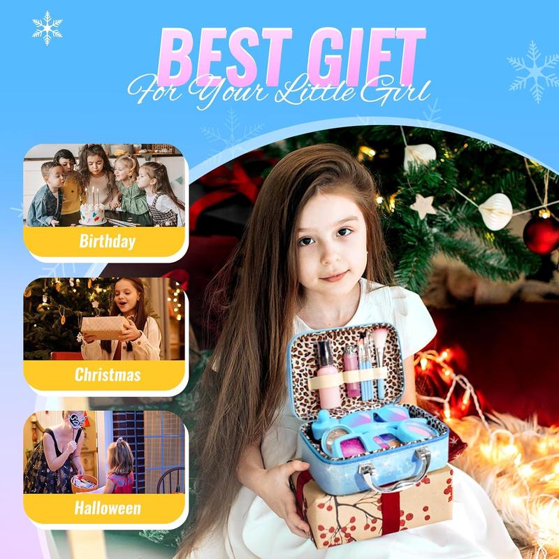 2024 Christmas gift Pretend Makeup for Toddlers, Fake Play Makeup for Little Girls, Frozen Toy Makeup Set for Girls, Birthday Christmas Princess Gifts Toddler Girl Toys Age 3 4 5 6 7 8