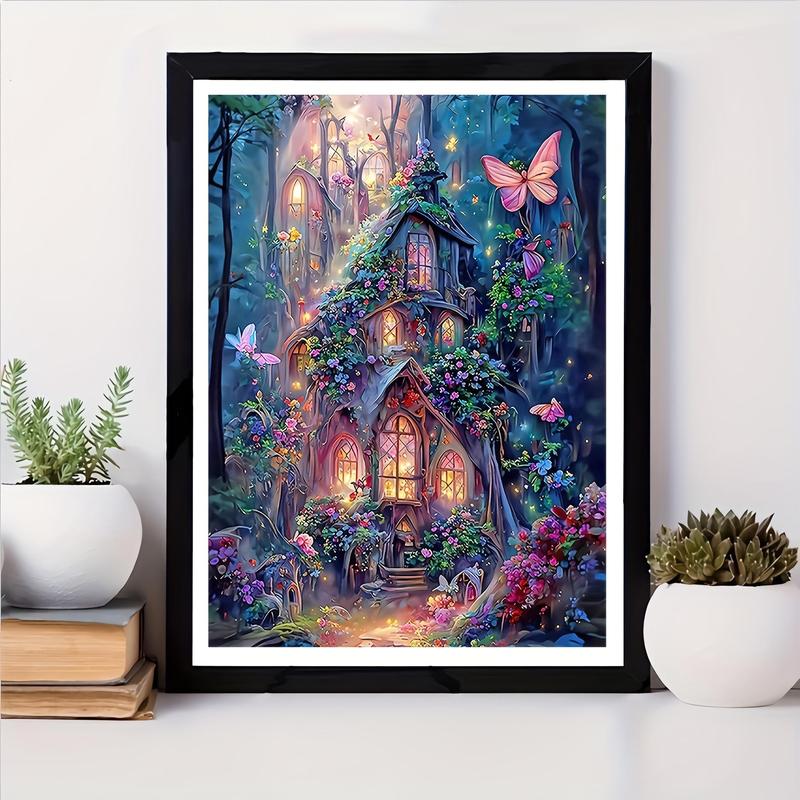 Butterfly & Flower Pattern DIY Diamond Arts Colorful Painting Kit without Frame, DIY 5D Diamond Arts Colorful Painting Kit, Wall Art Decor for Home