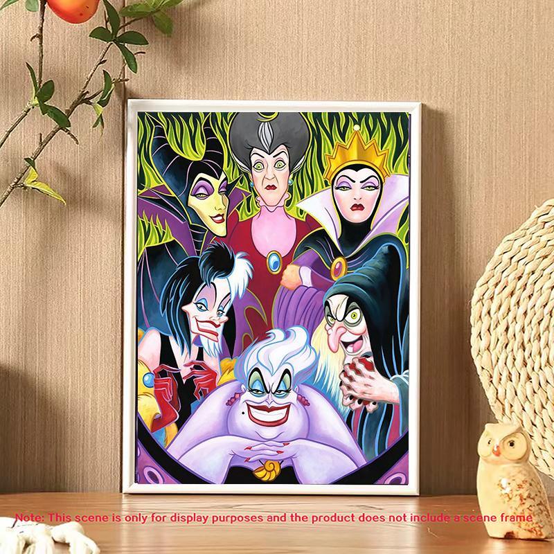 Disney Cartoon Characters Pattern DIY Diamond Arts Colorful Painting Kit without Frame, DIY 5D Rhinestone Diamond Art Painting, Wall Art for Home Decor