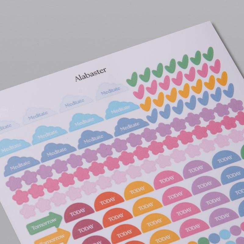 A Beautiful Year Sticker Sheet - 3 Pcs 5x7 inches, Sticker Sheets for Journaling and Scrapbooking, Decorative and Cute colorful sticker