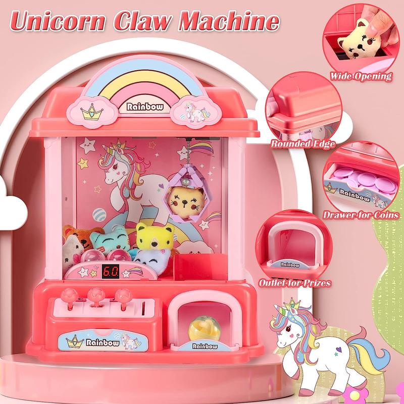 Claw Machine Toy with Adjustable Sound, Rechargable Toys Mini Candy Machine - Birthday Big Gifts