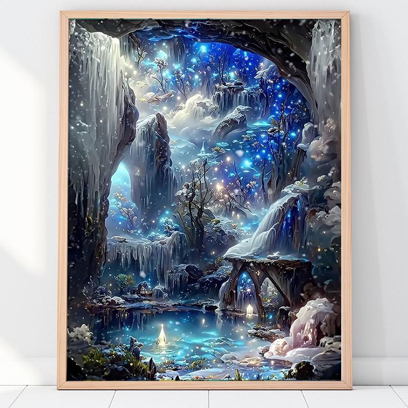 Landscape Tree Fairy Garden Pattern DIY Diamond Arts Colorful Painting Kit, DIY Full Drill Paint, DIY Home Wall Decor