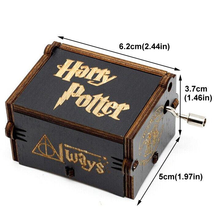 Harry Potter Music Box Engraved Hand Cranked Wooden Music Box