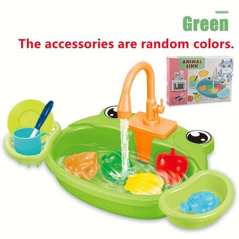 Play House Cartoon Simulation Kitchen Dishwashing Table Electric Faucet Cycle Out Water Parent-child Interaction Children's Educational Toys, Pet Owners