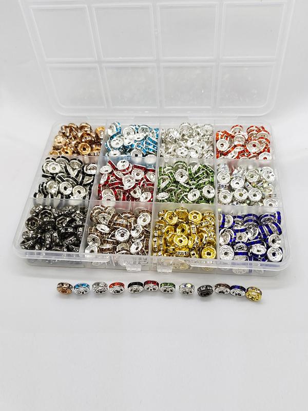 8mm Multi-color Rhinestone Spacer Beads, 720pcs Beads Kit, Perfect for Necklace Bracelet Jewelry DIY Making, Suitable for Pen Decor & Crafting Projects