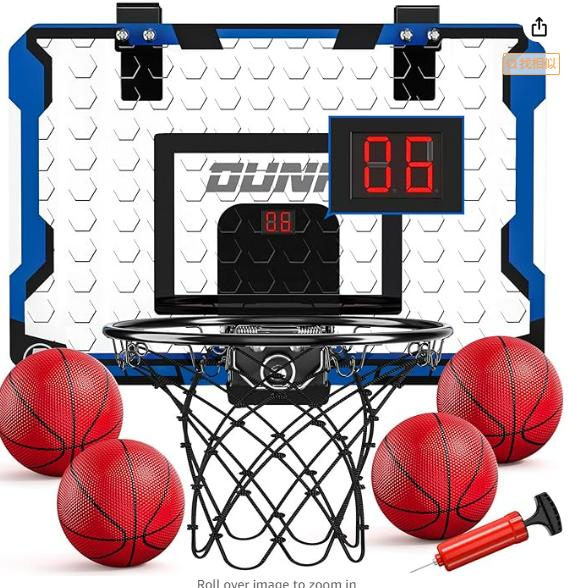 Basketball Hoop Indoor , Basketball Hoop for Door with 4 Balls, Indoor Mini Basketball Hoop Toys，Christmas gift