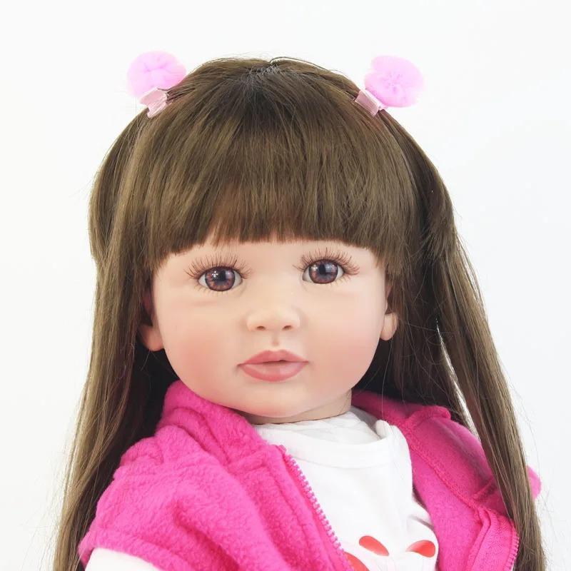 Life-like Soft Silicone Reborn Doll with Long Hair, Realistic Newborn Princess Doll & Random Accessories, Lovely Dress Up Toy, Birthday Gift for Girl