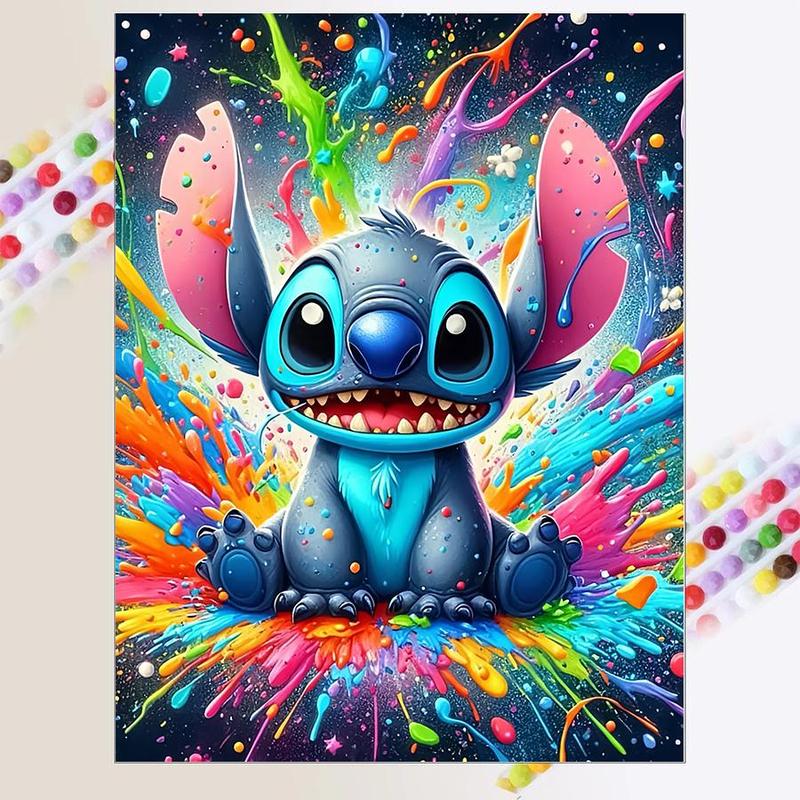 Cartoon Stitch Pattern DIY Diamond Arts Colorful Painting Kit without Frame, DIY 5D Diamond Arts Colorful Painting Kit, Wall Art Decor for Home