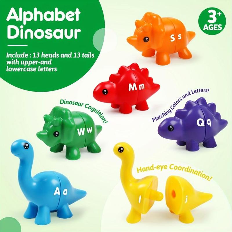 Dinosaur Matching Game Toy, 1 Set Numbers Alphabet Matching Game Toy, Educational Montessori Toy for Kids