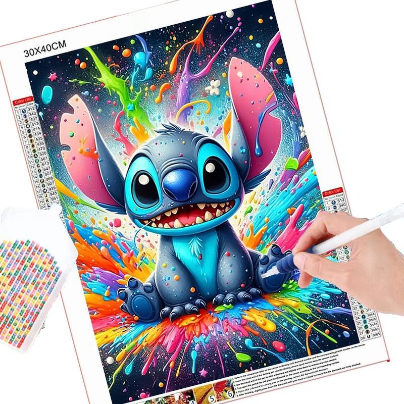 Cartoon Stitch Pattern DIY Diamond Arts Colorful Painting Kit without Frame, DIY 5D Diamond Arts Colorful Painting Kit, Wall Art Decor for Home