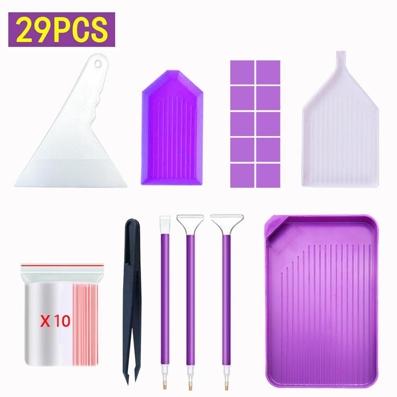 5D DIY Diamond Arts Colorful Painting Tool & Accessories Kit, 29pcs set Multifunctional Painting Tools, Unique Art Crafts Accessories