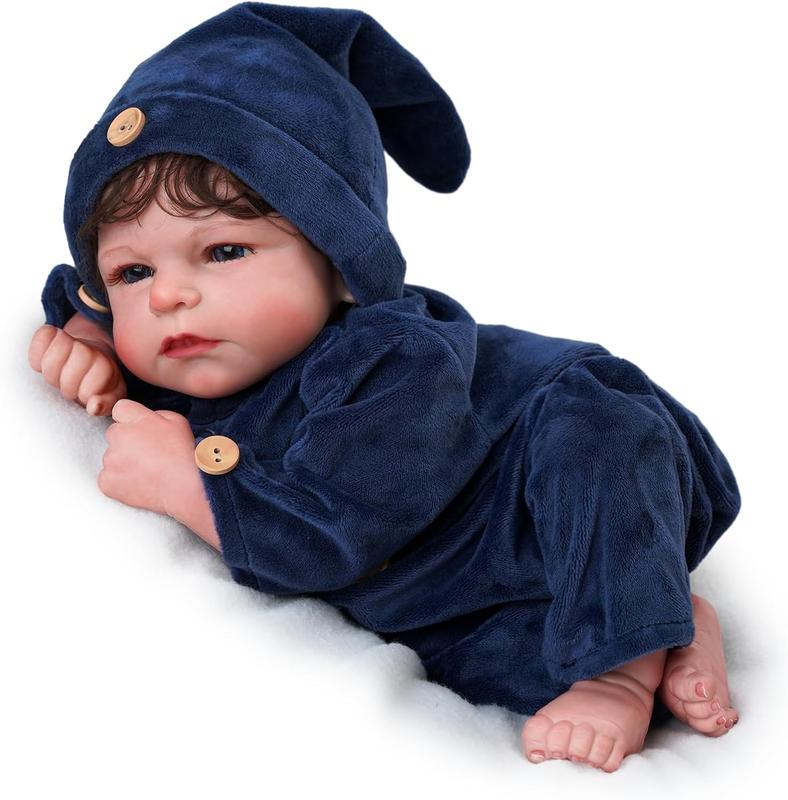 BABESIDE Lifelike Reborn Baby Dolls, 17 Inch Realistic-Newborn Baby Dolls Boy, Real Life Soft Body Reborn Baby with Toy Accessories Gift Set for Kids Age 3+