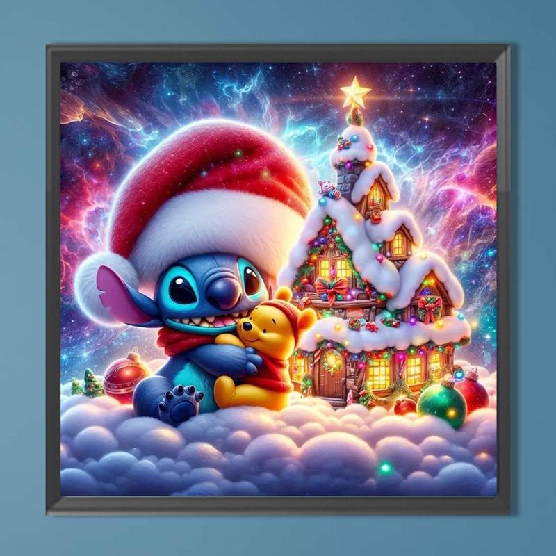 Cartoon Stitch Pattern DIY Diamond Arts Colorful Painting Kit without Frame, DIY 5D Diamond Arts Colorful Painting for Bedroom Wall Decor, Christmas Gift