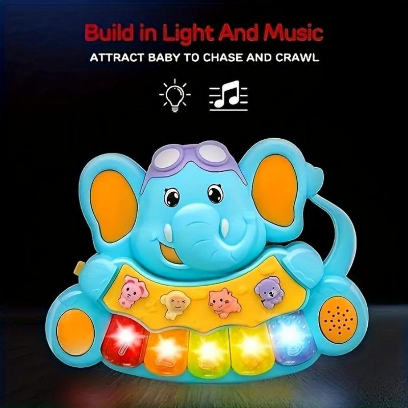 Random Color Elephant Design Musical Piano Toy, 1 Count Colorful Music Piano Toy with Sound and Light, Birthday Gift for Boys & Girls