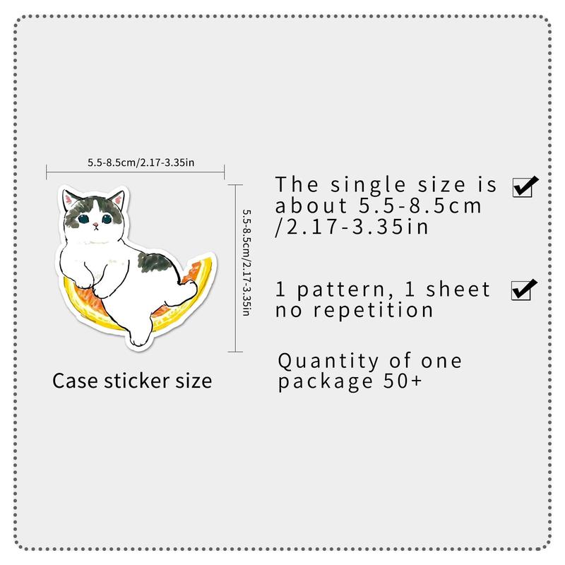 Cartoon Cat Pattern Sticker, 50pcs Cute Multi-purpose Sticker for DIY Craft, Decoration, Hand Account