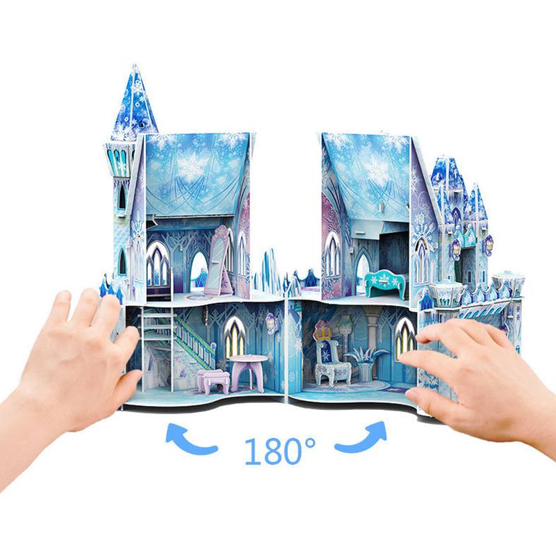 Princess Ice Elas Castle 3D Jigsaw Puzzle Building Girls Toys (62 Pieces),Frozen Small Doll House,Birthday Gift Idea with Girls,is A Great Gift for Girls 4-11 Years Old or for Kids