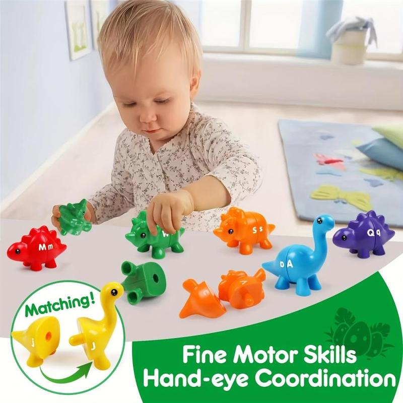 Dinosaur Matching Game Toy, 1 Set Numbers Alphabet Matching Game Toy, Educational Montessori Toy for Kids