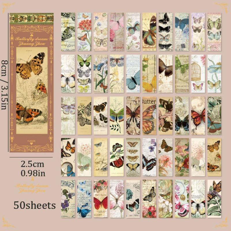 Vintage Plant & Flower Pattern Paper, 4 Sets Scrapbooking & Stamping Material Paper, DIY Decorative Sticker for Stationery Computer Water Bottle Phone Case